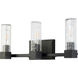 Navarre 3 Light 21 inch Black+Grey Bath Light Wall Light